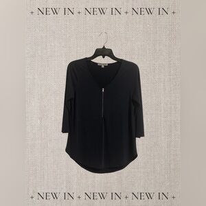 Green Envelope Los Angeles Brand 3/4 Sleeve Navy Blue Top Size S